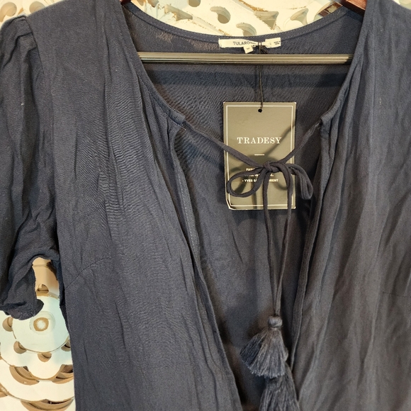 TULAROSA TALLULAH KEYHOLE BLUE TASSEL DRESS NWT SIZE MEDIUM - Picture 13 of 15